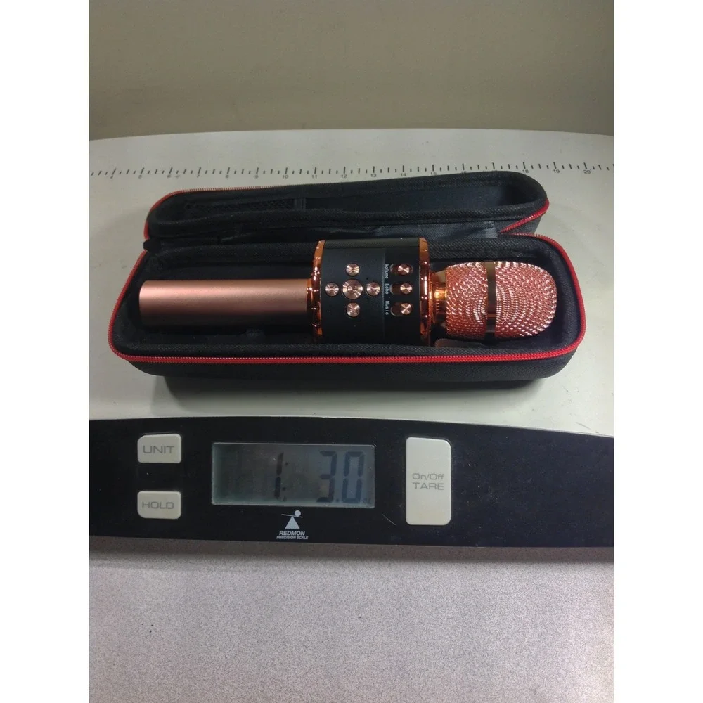 Bonaok Wireless Bluetooth Karaoke Microphone Rose Gold with Case